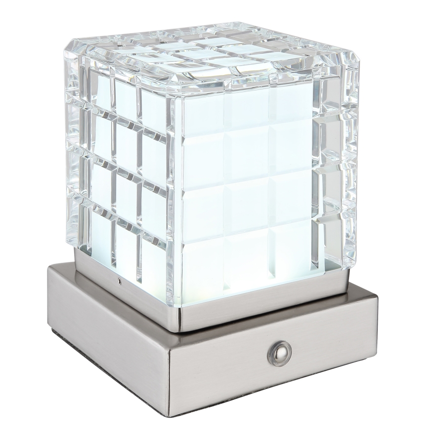 Globo - LED pritemdomas, liečiamas stalinis šviestuvas LED/2,5W/3,7V 2700K/4000K/6500K 1800 mAh USB matinis chromas