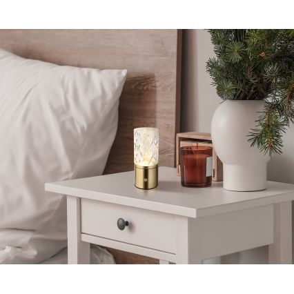 Globo - LED pritemdomas, liečiamas stalinis šviestuvas LED/2,5W/3,7V 2700K/4000K/6500K 1800 mAh USB auksas