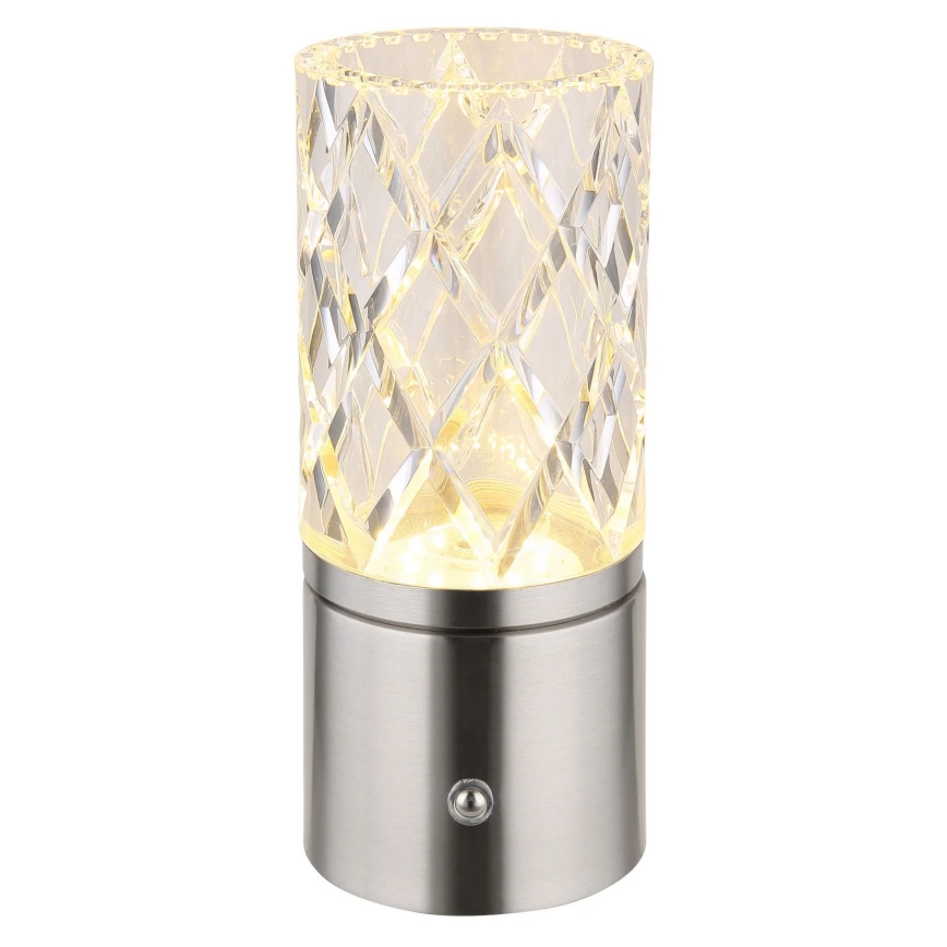 Globo - LED pritemdomas, liečiamas stalinis šviestuvas LED/2,5W/3,7V 2700K/4000K/6500K 1800 mAh USB matinis chromas