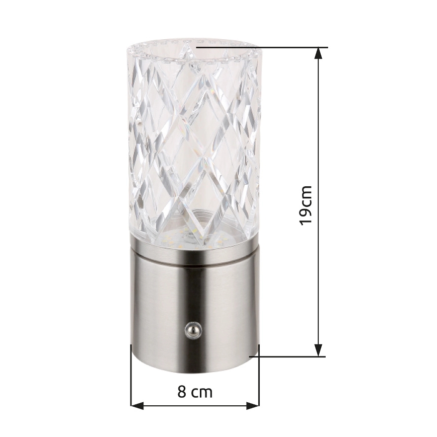 Globo - LED pritemdomas, liečiamas stalinis šviestuvas LED/2,5W/3,7V 2700K/4000K/6500K 1800 mAh USB matinis chromas