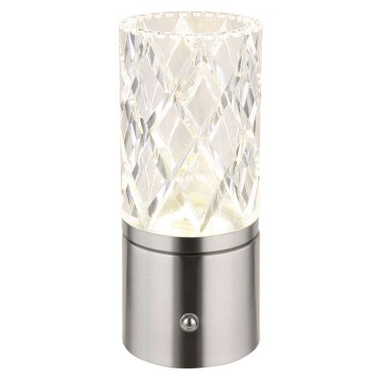 Globo - LED reguliuojama jutiklinė stalinė lempa LED/2,5W/3,7V 2700K/4000K/6500K 1800 mAh USB matinio chromo spalvos