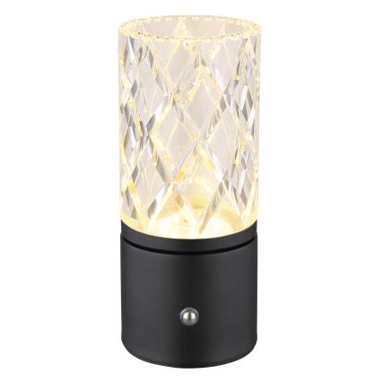 Globo - LED pritemdomas, liečiamas stalinis šviestuvas LED/2,5W/3,7V 2700K/4000K/6500K 1800 mAh USB juoda