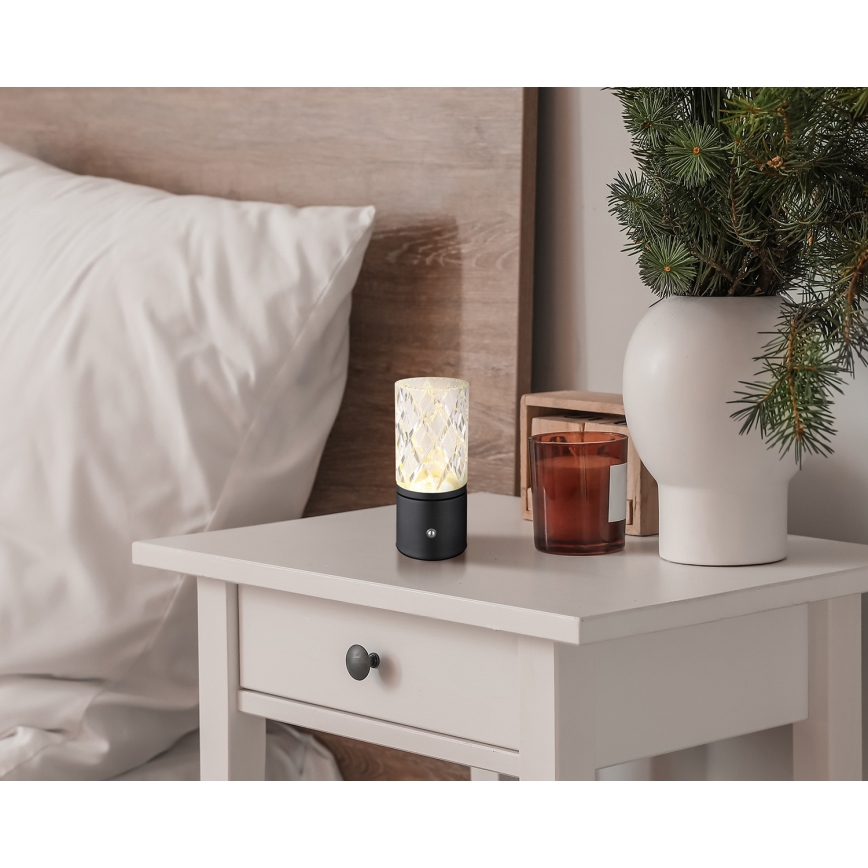 Globo - LED reguliuojama jutiklinė stalinė lempa LED/2,5W/3,7V 2700K/4000K/6500K 1800 mAh USB juoda