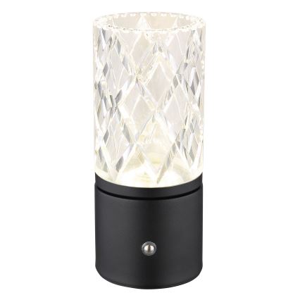 Globo - LED reguliuojama jutiklinė stalinė lempa LED/2,5W/3,7V 2700K/4000K/6500K 1800 mAh USB juoda