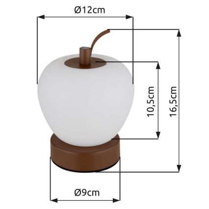 Globo - LED pritemdomas, liečiamas stalinis šviestuvas LED/2W/3,7V 2700K/4000K/6500K 1200 mAh USB ruda