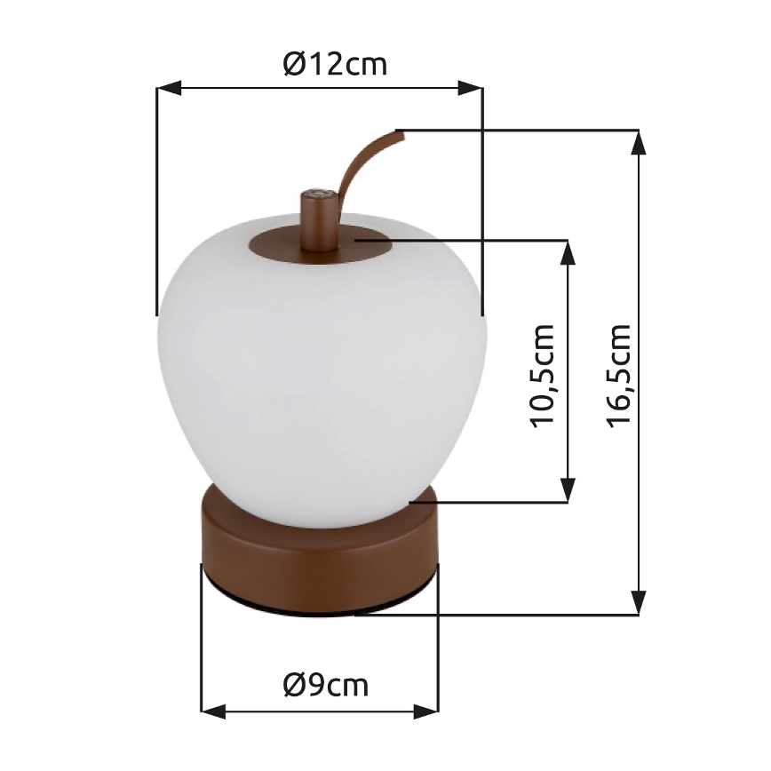 Globo - LED pritemdomas, liečiamas stalinis šviestuvas LED/2W/3,7V 2700K/4000K/6500K 1200 mAh USB ruda
