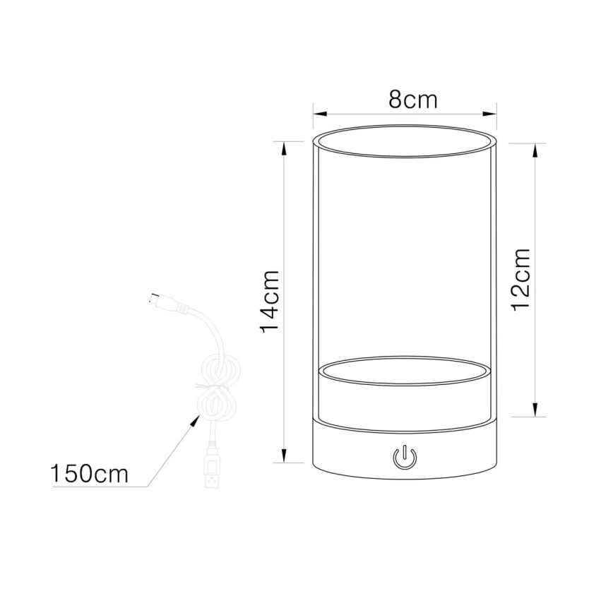 Globo – LED Lauko pritemdoma įkraunama jutiklinė stalinė lempa LED/2W/3,7V 2700/4000/6500K 1200mAh IP44 smėlio spalvos