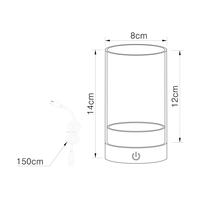 Globo - LED Lauko pritemdoma įkraunama jutiklinė stalinė lempa LED/2W/3,7V 2700/4000/6500K 1200mAh IP44 ruda
