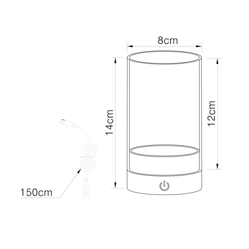 Globo - LED Lauko pritemdoma įkraunama jutiklinė stalinė lempa LED/2W/3,7V 2700/4000/6500K 1200mAh IP44 žalia