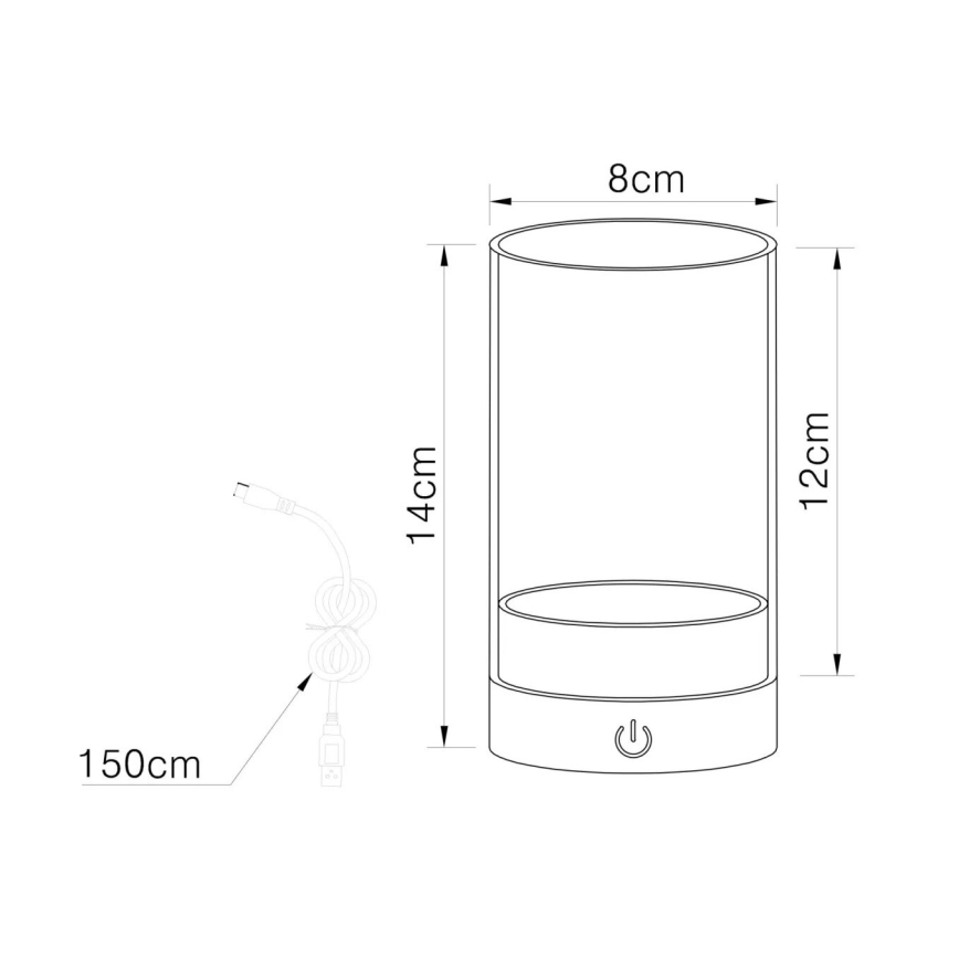 Globo - LED Lauko pritemdoma įkraunama jutiklinė stalinė lempa LED/2W/3,7V 2700/4000/6500K 1200mAh IP44 pilka