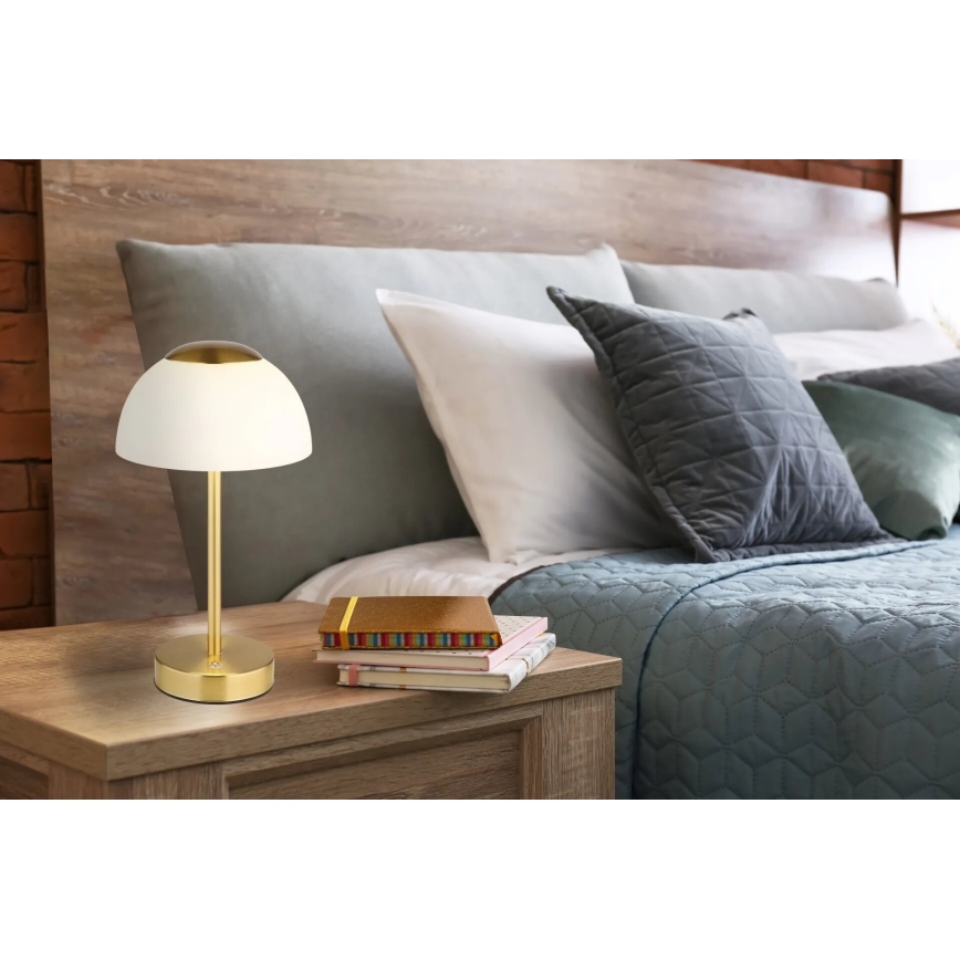 Globo - dimeriuojama įkraunama stalinė LED lempa LED/2,5W/5V 1800 mAh 2700K/4000K/6500K žalvaris