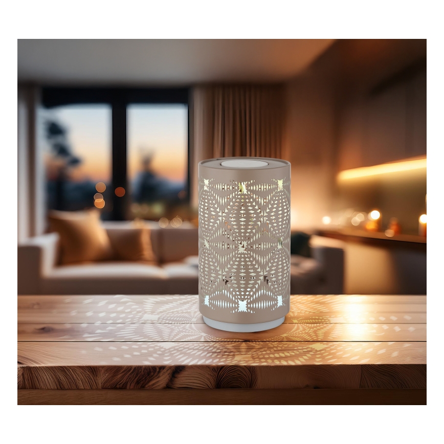 Globo - LED RGB įkraunama stalinė lempa su lietimu LED/1W/5V 500 mAh ruda