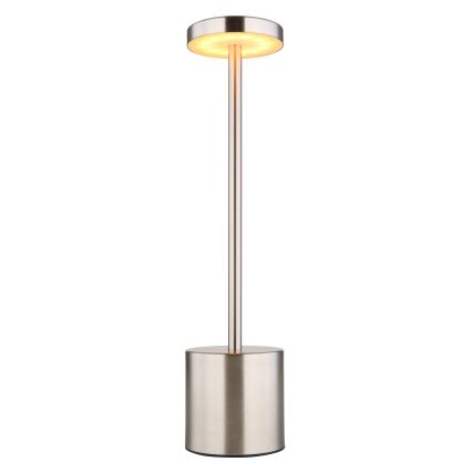 Globo - LED reguliuojama jutiklinė stalinė lempa LED/1,2W/3,7V 2000K/3500K/7000K 1200 mAh USB matinio chromo spalvos
