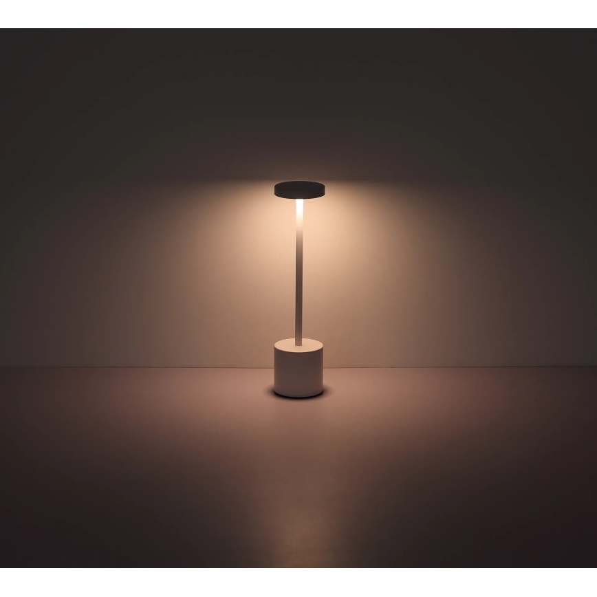 Globo - LED pritemdomas, liečiamas stalinis šviestuvas LED/1,2W/3,7V 2000K/3500K/7000K 1200 mAh USB balta