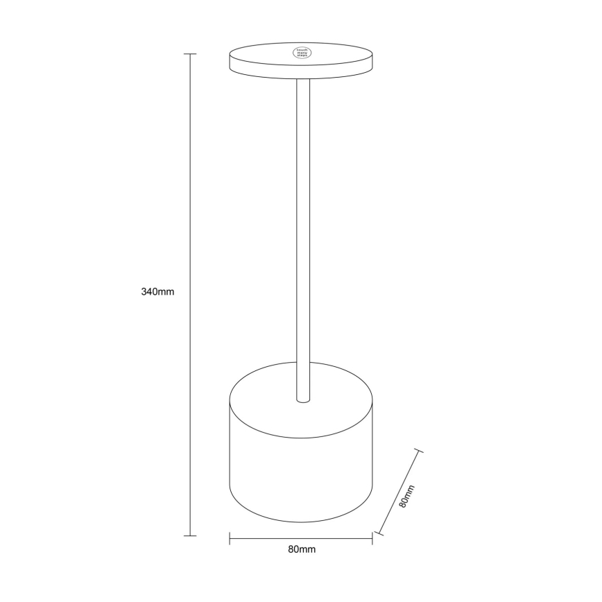 Globo - LED pritemdomas, liečiamas stalinis šviestuvas LED/1,2W/3,7V 2000K/3500K/7000K 1200 mAh USB balta