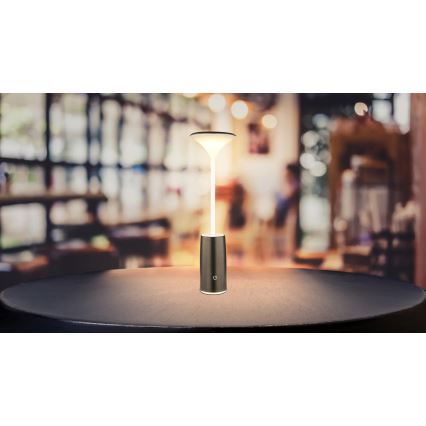 Globo - LED Pritemdoma įkraunama jutiklinė stalinė lempa LED/1,2W/3,7V 3000K 1500mAh juoda