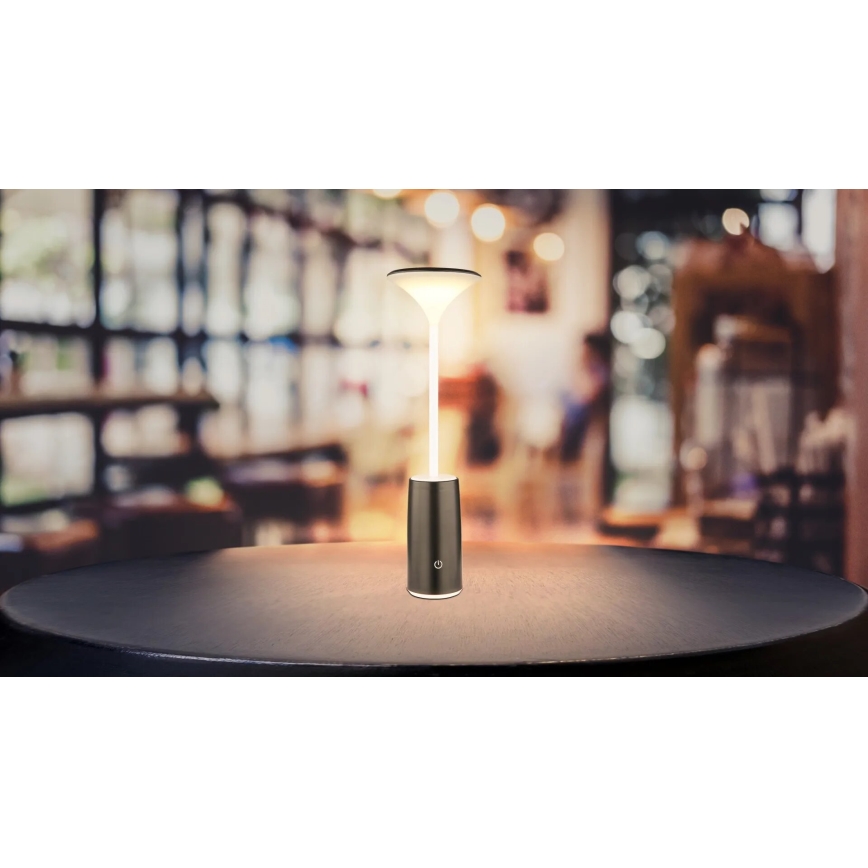 Globo - LED Pritemdoma įkraunama jutiklinė stalinė lempa LED/1,2W/3,7V 3000K 1500mAh juoda