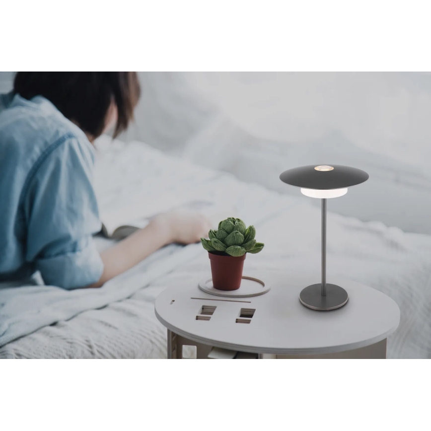 Globo - LED Lauko įkraunamas jutiklinė Stalinis šviestuvas LED/3W/3,7V 1800/2700/3000K IP44 1800 mAh pilka