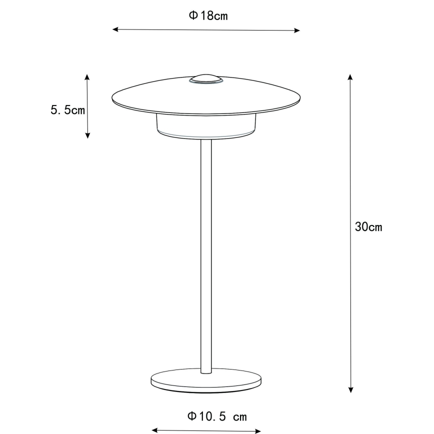 Globo - LED Lauko įkraunamas jutiklinė Stalinis šviestuvas LED/3W/3,7V 1800/2700/3000K IP44 1800 mAh pilka