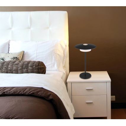 Globo - LED Lauko įkraunamas jutiklinė Stalinis šviestuvas LED/3W/3,7V 1800/2700/3000K IP44 1800 mAh juoda