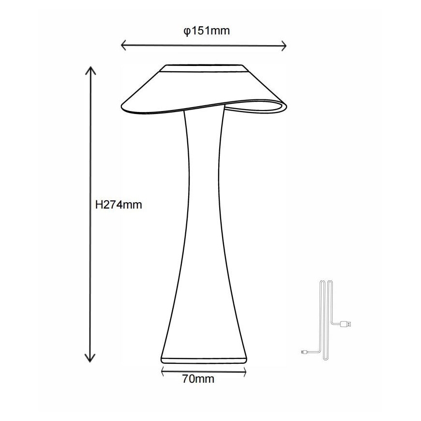 Globo - LED Pritemdomas įkraunamas stalinis šviestuvas LED/2,5W/3,7V 1200mAh 2700K/4500K/6500K balta