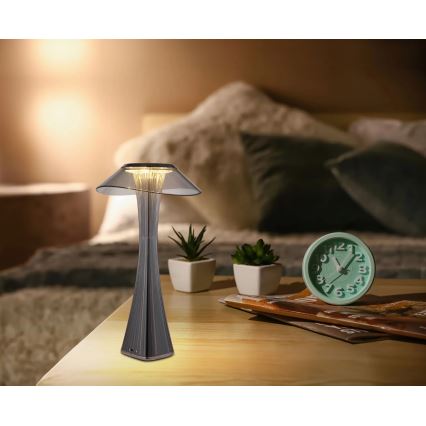 Globo - LED Pritemdomas įkraunamas stalinis šviestuvas LED/2,5W/3,7V 1200mAh 2700K/4500K/6500K juoda
