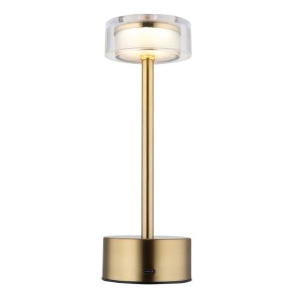 Globo - LED Pritemdoma įkraunama jutiklinė stalinė lempa LED/2,5W/3,7V 2700/4000/6500K 1800mAh žalvaris