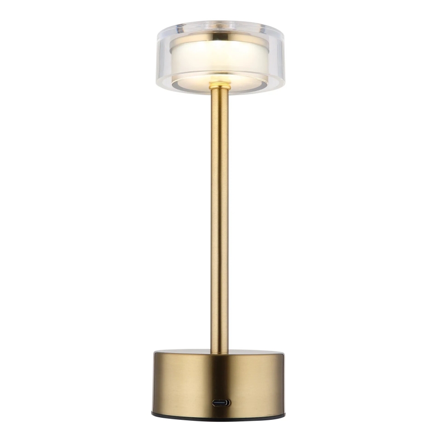Globo - LED Pritemdoma įkraunama jutiklinė stalinė lempa LED/2,5W/3,7V 2700/4000/6500K 1800mAh žalvaris