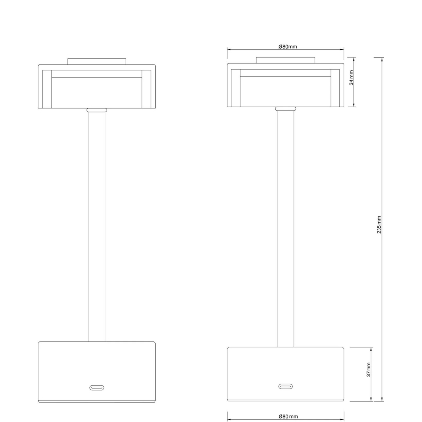 Globo - LED Pritemdoma įkraunama jutiklinė stalinė lempa LED/2,5W/3,7V 2700/4000/6500K 1800mAh žalvaris