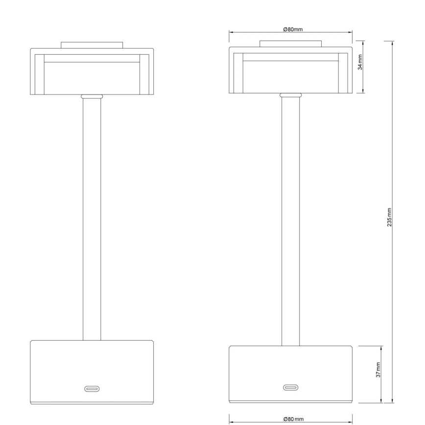 Globo - LED Pritemdoma įkraunama jutiklinė stalinė lempa LED/2,5W/3,7V 2700/4000/6500K 1800mAh matinis chromas