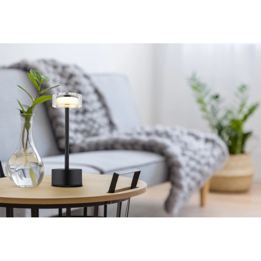 Globo - LED Pritemdoma įkraunama jutiklinė stalinė lempa LED/2,5W/3,7V 2700/4000/6500K 1800mAh juoda