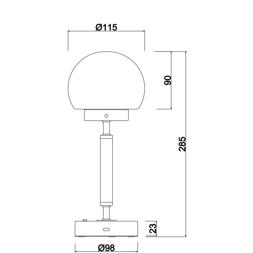 Globo - LED Pritemdoma įkraunama jutiklinė stalinė lempa LED/2,5W/5V 1800mAh 2700/4000/6500K antracitas