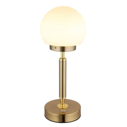 Globo - LED Pritemdoma įkraunama jutiklinė stalinė lempa LED/2,5W/5V 1800mAh 2700/4000/6500K žalvaris