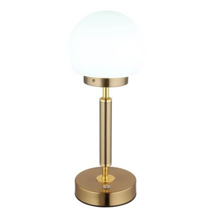 Globo - LED Pritemdoma įkraunama jutiklinė stalinė lempa LED/2,5W/5V 1800mAh 2700/4000/6500K žalvaris