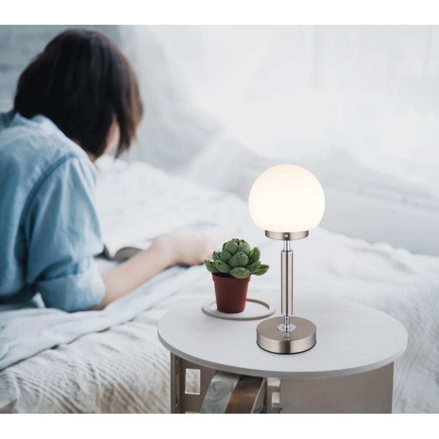 Globo - LED Pritemdoma įkraunama jutiklinė stalinė lempa LED/2,5W/5V 1800mAh 2700/4000/6500K matinis chromas