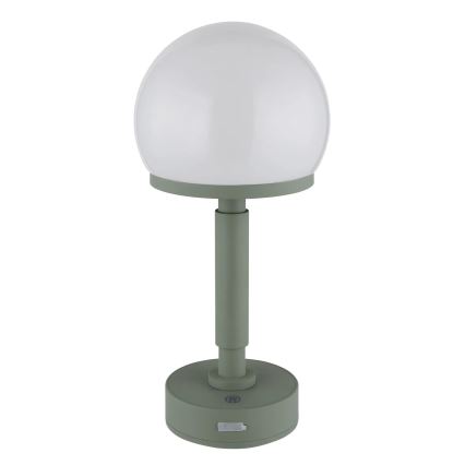 Globo - LED Pritemdoma įkraunama jutiklinė stalinė lempa LED/2,5W/5V 1800mAh 2800K žalia