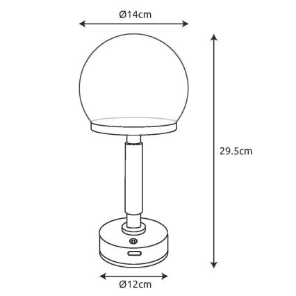 Globo - LED Pritemdoma įkraunama jutiklinė stalinė lempa LED/2,5W/5V 1800mAh 2800K žalia