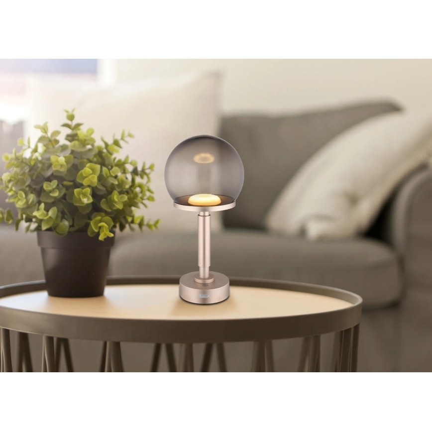 Globo - LED Pritemdoma įkraunama jutiklinė stalinė lempa LED/2,5W/5V 1800mAh 2700/4000/6500K Rožinis auksas