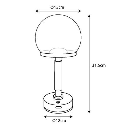 Globo - LED Pritemdoma įkraunama jutiklinė stalinė lempa LED/2,5W/5V 1800mAh 2700/4000/6500K Rožinis auksas