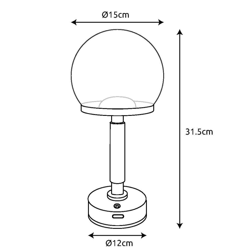 Globo - LED Pritemdoma įkraunama jutiklinė stalinė lempa LED/2,5W/5V 1800mAh 2700/4000/6500K Rožinis auksas