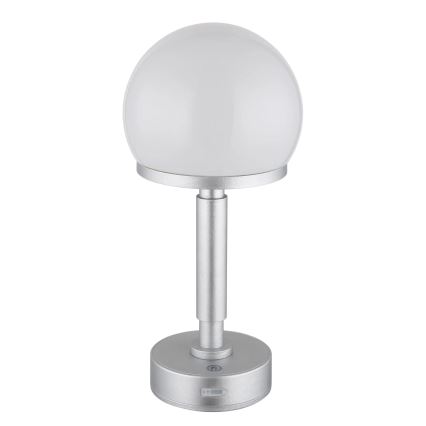 Globo - LED Pritemdoma įkraunama jutiklinė stalinė lempa LED/2,5W/5V 1800mAh 2800K sidabras