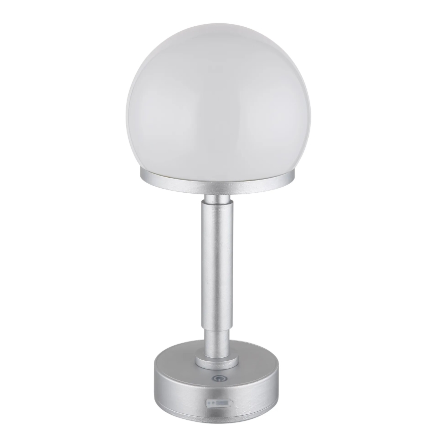 Globo - LED Pritemdoma įkraunama jutiklinė stalinė lempa LED/2,5W/5V 1800mAh 2800K sidabras