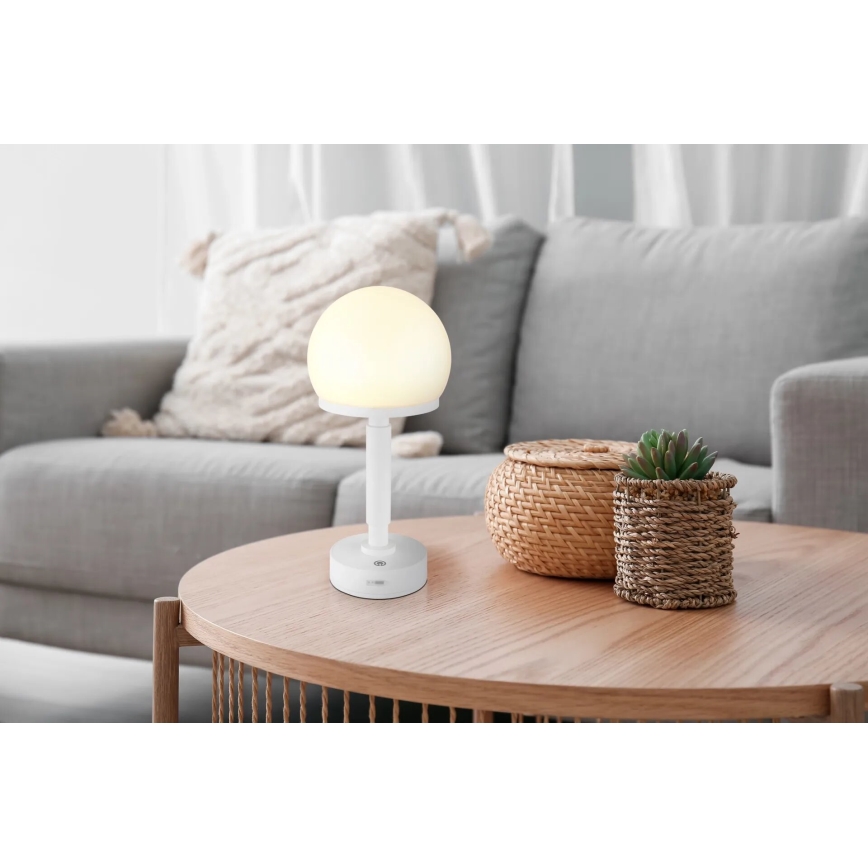 Globo - LED Pritemdoma įkraunama jutiklinė stalinė lempa LED/2,5W/5V 1800mAh 2800K balta