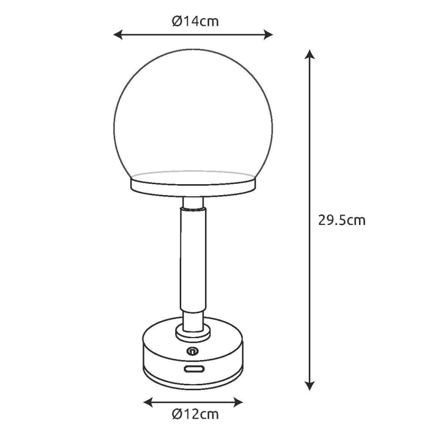 Globo - LED Pritemdoma įkraunama jutiklinė stalinė lempa LED/2,5W/5V 1800mAh 2800K balta