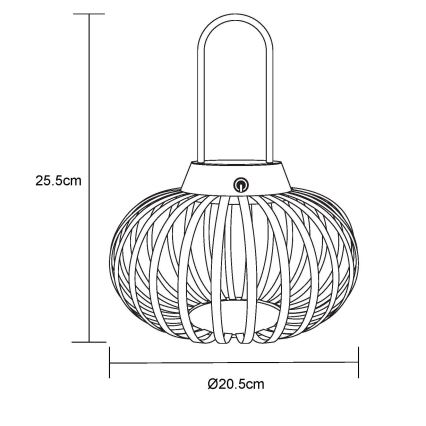 Globo - jutiklinė reguliuojamo ryškumo įkraunama LED stalinė lempa LED/1W/3,7V 1500 mAh