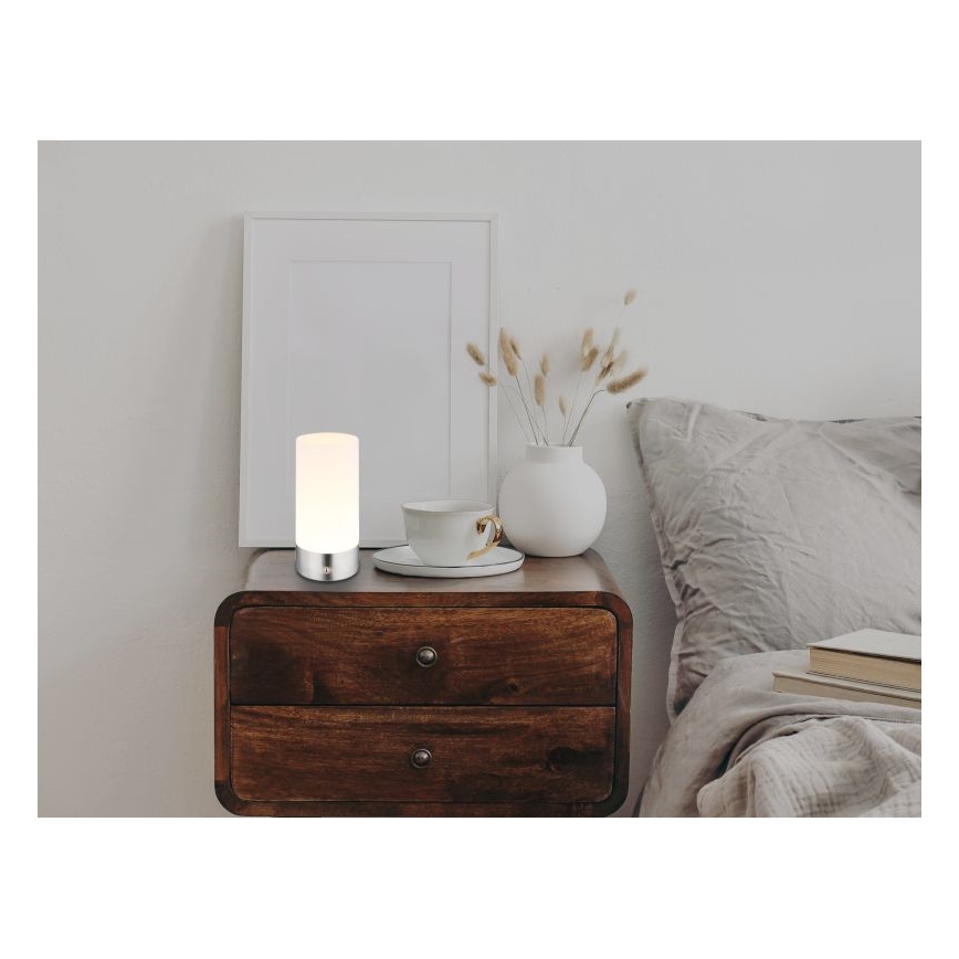 Globo - LED RGBW reguliuojama lietimui jautri lauko stalinė lempa LED/1,8W/5V 1500 mAh IP44 matinio chromo