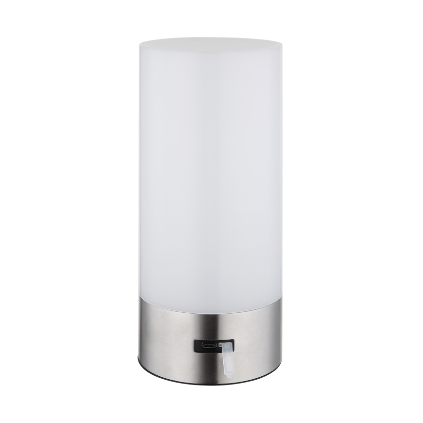 Globo - LED RGBW reguliuojama lietimui jautri lauko stalinė lempa LED/1,8W/5V 1500 mAh IP44 matinio chromo
