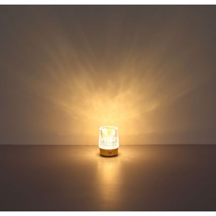 Globo - LED pritemdomas, liečiamas stalinis šviestuvas LED/1W/5V 3000K 1200 mAh auksas