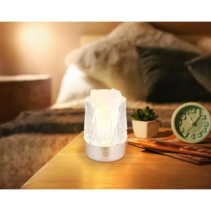 Globo - LED reguliuojama jutiklinė stalinė lempa LED/1W/5V 3000K 1200 mAh sidabrinė
