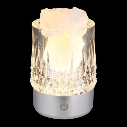 Globo - LED reguliuojama jutiklinė stalinė lempa LED/1W/5V 3000K 1200 mAh sidabrinė